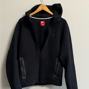 Nike Tech Fleece Hoodie Medium Black Zip Soft Athletic Streetwear Jacket,layer